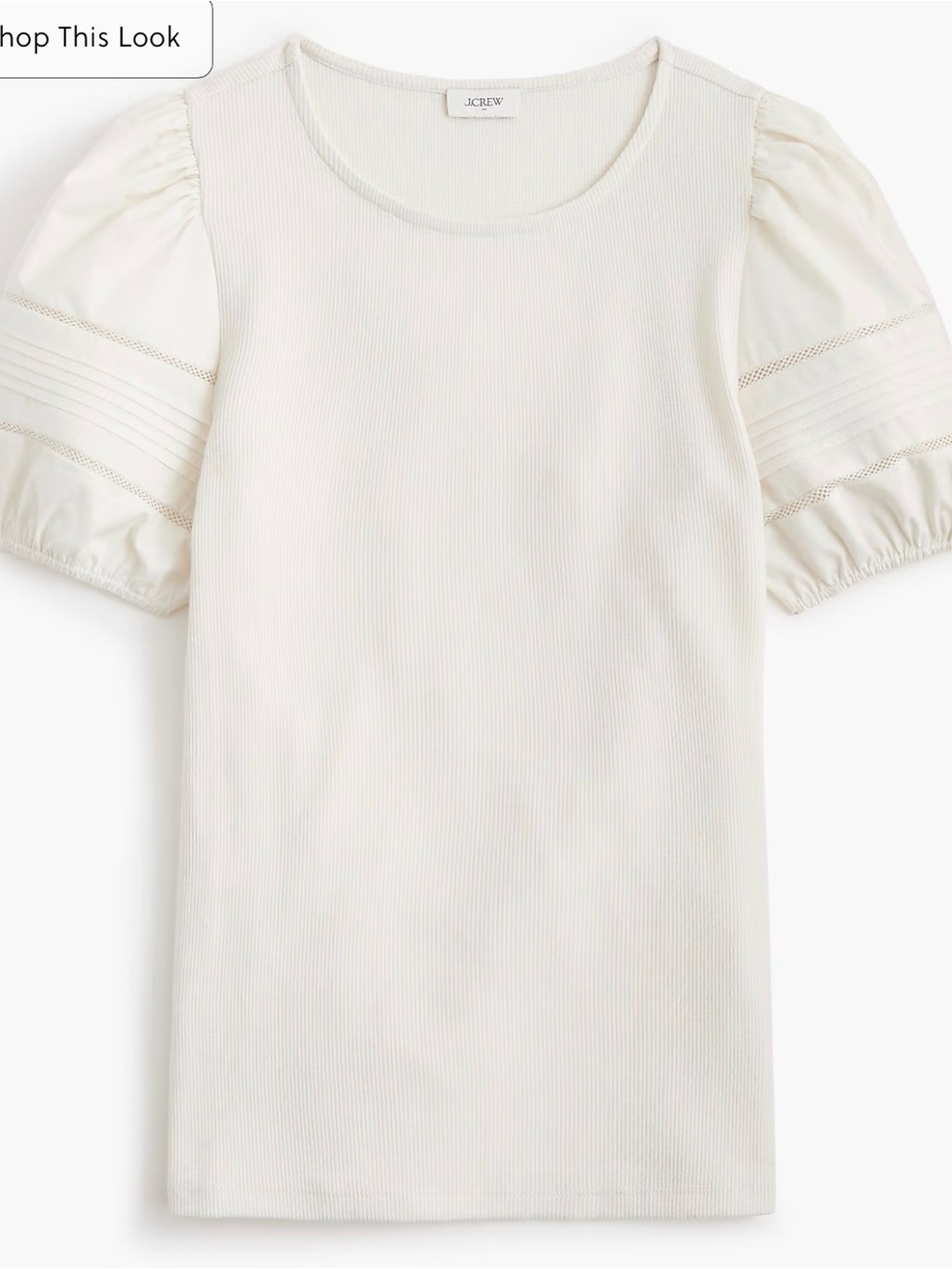 J. Crew Cream Puff-sleeve mixy top XXL NWT - Picture 3 of 7